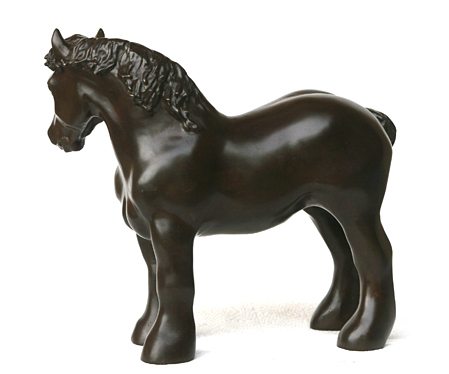 bronze cheval de trait 